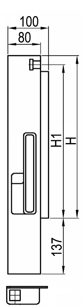 H = 605 mm
Tloušťka bočnice = 30 mm
80 x 44 mm
